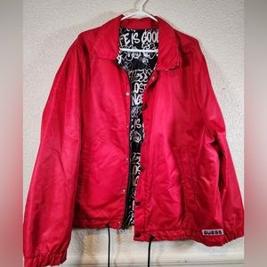 RARE Guess Red/Graphic Reversible Full Zip Jacket